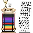 OGANAZI 10 Belts Karate Belt Display Rack with Personalized Stickers, Taekwondo Belt Display Holder with Bamboo Trophy Rack, Felt Martial Arts Belts Display Holder for Taekwondo, Karate, BJJ Gifts