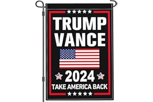 NASIAN Trump Vance 2024 Garden Flag Take America Back Garden Flag Trump Vance 2024 Yard Signs Garden Flags for Outside 12x18 Double Sided Outdoor House Lawn Decorations Banner