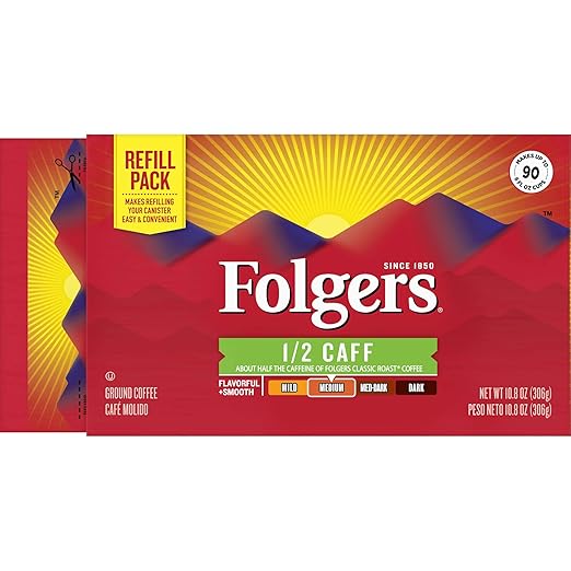 Folgers 1/2 Caff Half Caffeinated Medium Roast Ground