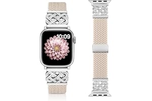 Chinber Braided Band Compatible with Apple Watch Bands 40mm 38mm 41mm 42mm 44mm 45mm 46mm 49mm, Magnetic Clasp Fabric Nylon Interlock Buckle Straps for iWatch Ultra Series 10/9/8/7/6/5/4/3/2/1/SE