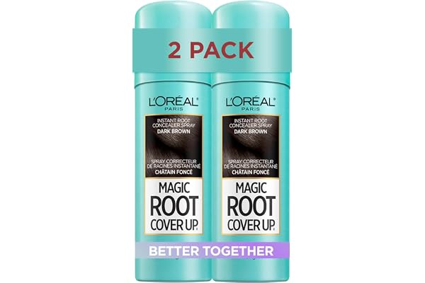 L'Oréal Paris Magic Root Cover Up Root Touch Up, Dark Brown Hair Dye, Root Touch Up Spray for Thinning Hair, Temporary Hair D