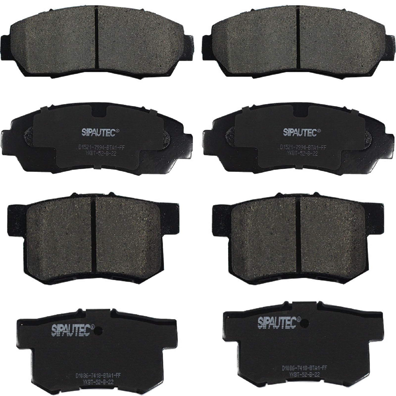 SIPAUTEC-8pcs Front Rear Ceramic Brake Pads