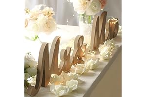 WANTMAZOR Wooden Mr and Mrs Signs for Wedding Table Decorations, Freestanding Letters for Photo Props, Rustic Decoration, Ann
