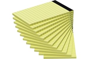 RONEKY 12 Pack Note Pads 3x5 Inch, Small Notepad, Pocket Notepads for Daily Planning, Memo Pads Lined Paper for Grocery List Shopping List, Perforated Yellow Writing Pads, Scratch Pads, 30 Sheet/Note Pad
