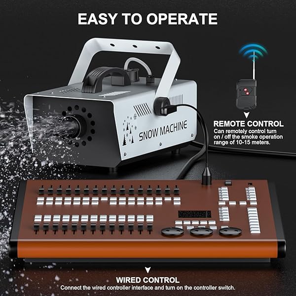 1000W SNOW MACHINE REMOTE & MANUAL CONTROL SNOWFLAKE MAKING ADJUSTABLE SNOWFLAKE SIZE SNOWMAKER PERFECT FOR CHRISTMAS,WEDDINGS AND THEATRICAL EFFECTS (GREY, 1)