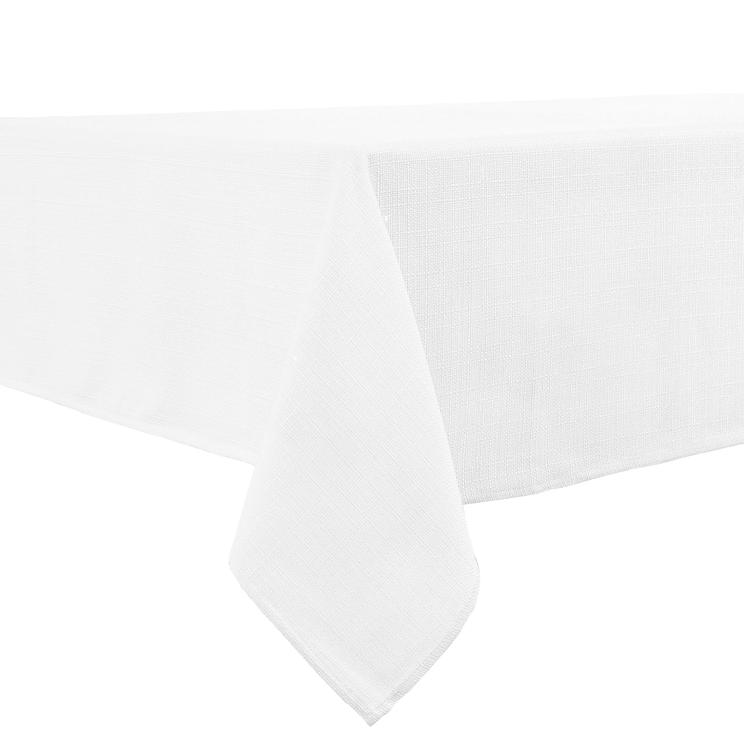 Photo 1 of BALCONY & FALCON Rectangle Tablecloth Washable Wrinkle Resistant and Water Proof Table Cloth Decorative Linen Fabric Tablecloths for Dining Parties Kitchen Wedding and Outdoor Use (White, 55x95)