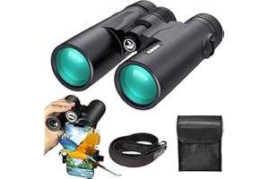 Gosky 10x42 Roof Prism Binoculars for Adults, HD Professional Binoculars for Bird Watching Travel Stargazing Hunting Concerts Sports-BAK4 Prism FMC Lens-with Phone Mount Strap Carrying Bag