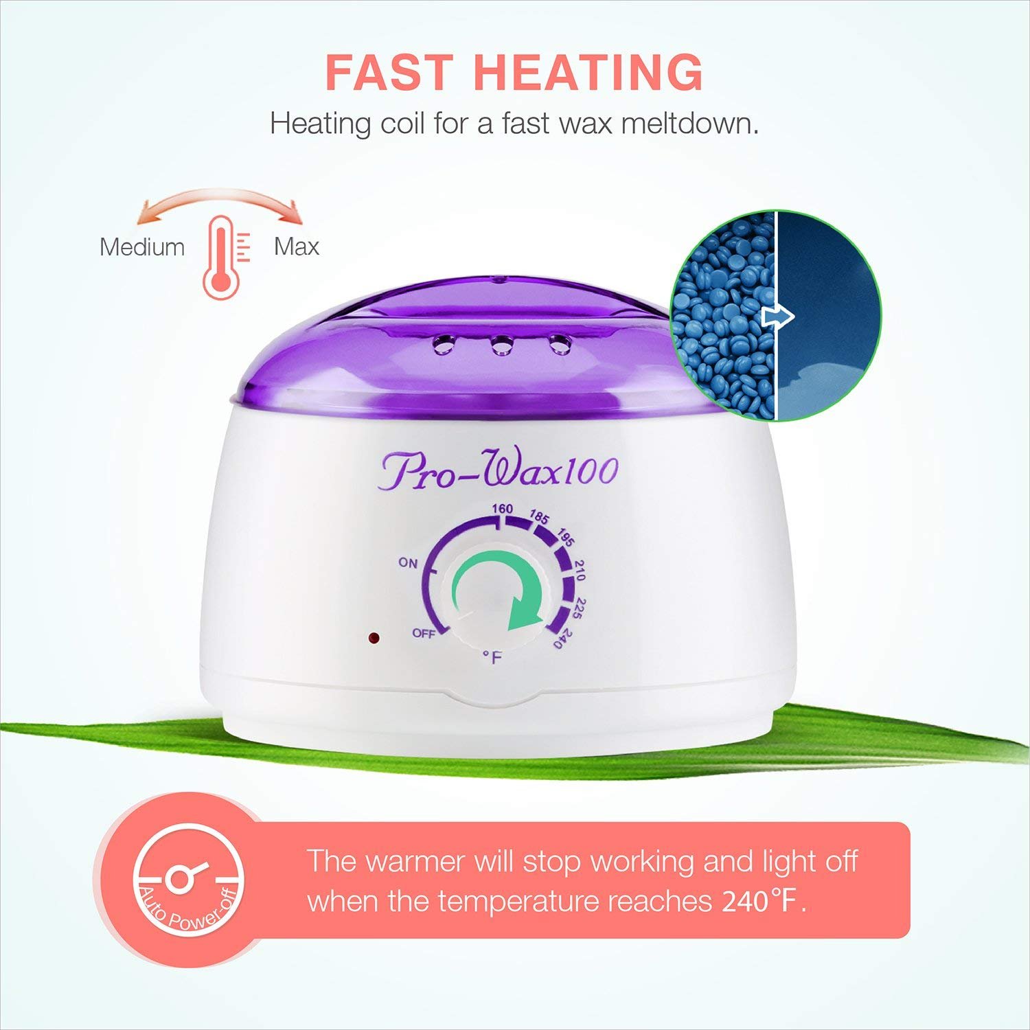 Hot Wax Warmer Hair Removal Kit With 4 Flavors Hard Pearl Wax Beans