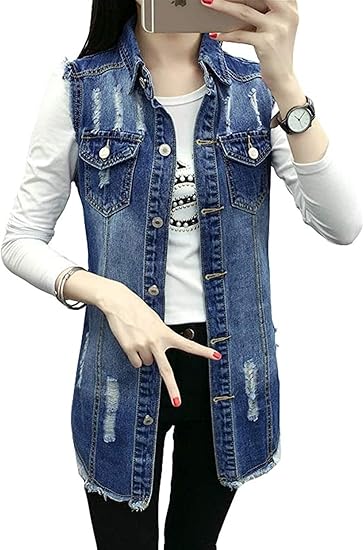 Amazon ロングベスト デニム ジレ ロング丈 無地 Aライン 着痩せ ベスト レディース ダメージ加工 ゆったり ノースリープ ジージャン ファッション お洒落 通学 通勤 大きいサイズ S 6xl ベスト 通販 Amazon ロングベスト デニム ジレ ロング丈 無地 Aライン 着痩せ ベスト レディース ダメージ加工 ゆったり ノースリープ ジージャン ファッション お洒落 通学 通勤 大きいサイズ S 6xl ベスト 通販