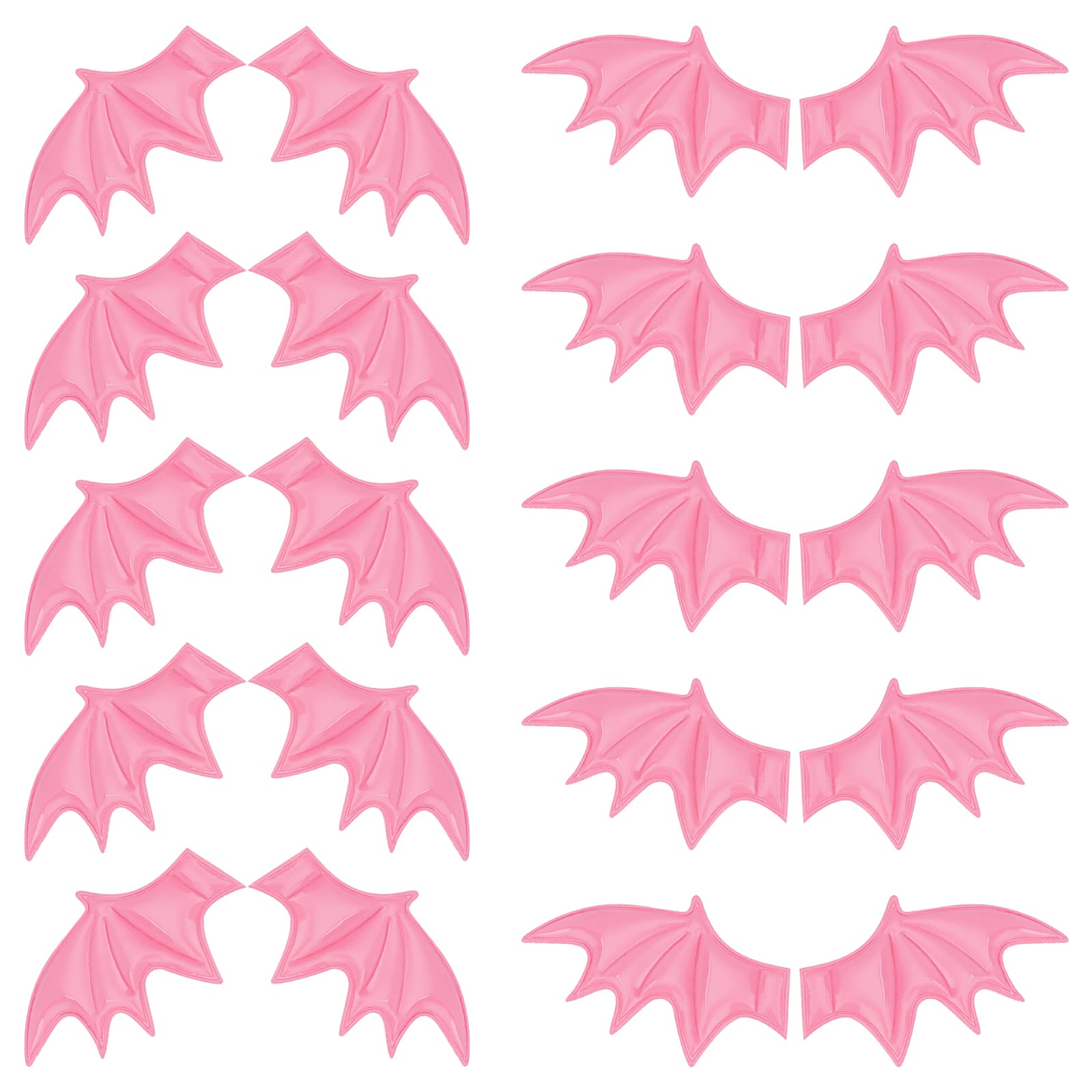 GORGECRAFT 2 Style 40PCS Leather Halloween Bat Wings DIY Crafts Bat Wing Spooky Bats Halloween Decorations for Hair Ornament & Costume Accessory (Hot Pink)