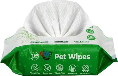Pet Guru 100% Plastic Free Pet Wipes Unscented 100 Wipes Biodegradable