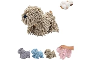 Puppy-Shaped Chenille Hand Towel, Chenille Towel Ball Dog, Microfiber Chenille Absorbent Dog Towels, Can Be Hung/Stood, Soft 