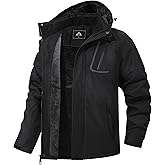 MAOYSSEN Men's Mountain Winter Coat Warm Fleece Ski Snow Jacket Waterproof Raincoat with Hood
