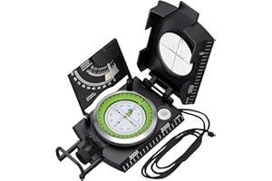Proster IP65 Compass Hiking Survival - Lensatic Sighting Compass for Camping Navigation, Compass with Clinometer & Carry Bag for Camping Hunting Hiking Geology Activities