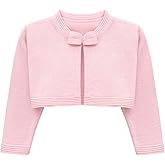 Lilax Baby Girls' Knit Long Sleeve Sweater, Bowknot Closure Bolero Cardigan