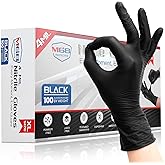 M68 Black Nitrile Gloves - 4 MIL Thick, Latex & Powder Free, Textured Fingertips, Chemical-Resistant, Disposable, Non-Sterile