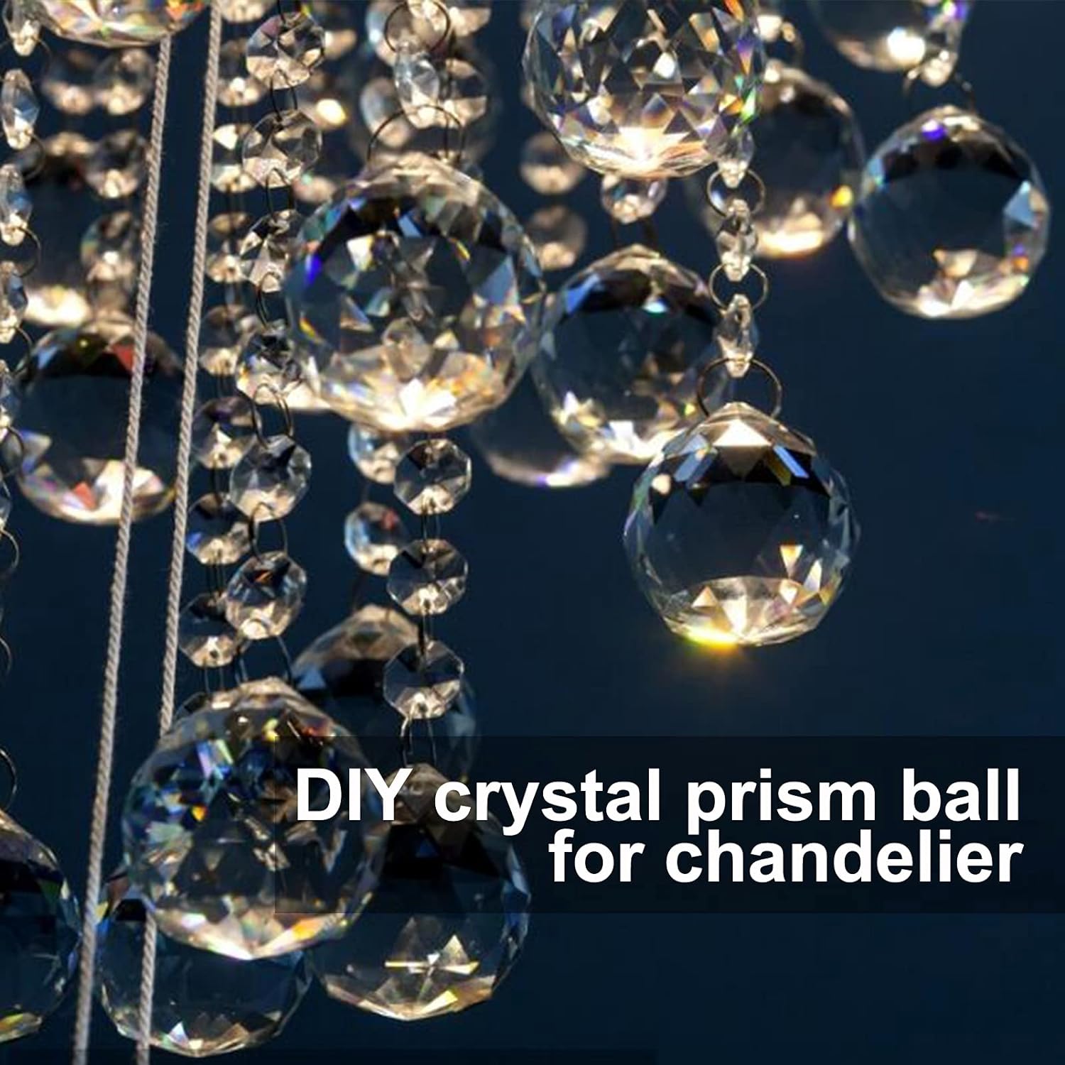 MerryNine Clear Crystal Ball Prism Suncatcher Rainbow Pendants Maker, Hanging Crystals Prisms for Windows, for Feng Shui, for Gift(30mm/1.18" 20pack): Kitchen & Dining