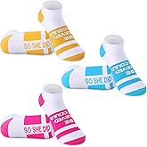 Floraltop 3 Pairs Inspirational Running Socks Set Athletic Low Cut Multicolored Sock for Christmas Women Runners Gifts