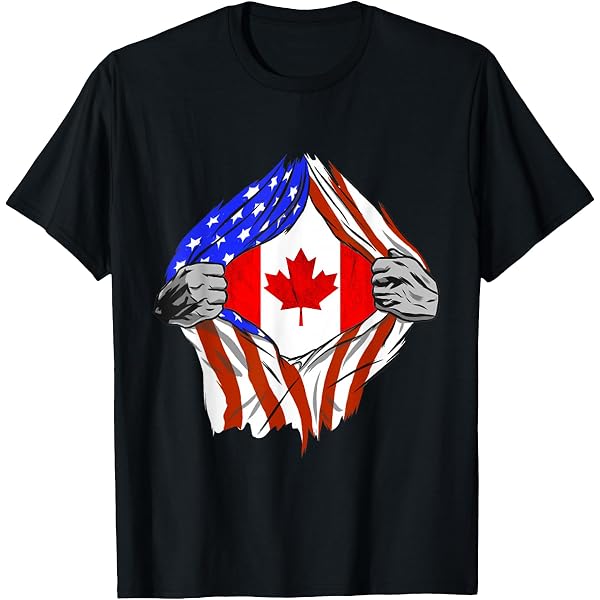 Chemise Drapeau Canada & USA – Taille Standard, Neuf Avec étiquettes, Marque SOUQUSA