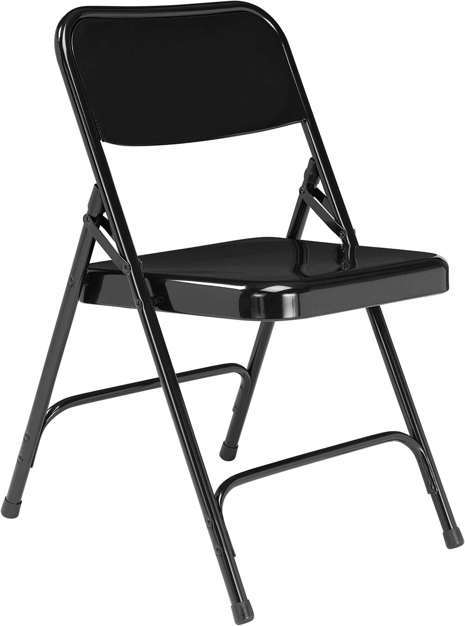 Steel Portable Folding Chairs by National Public Seating – 200 Series Premium Heavy-Duty Foldable Chairs for Indoor & Outdoor, Set of 4 – Comfortable, Durable, Institutional-Grade, Black