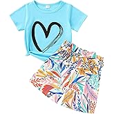 KIDLAGA Toddler Kid Girl Outfits Clothes Floral Short Sleeve T-Shirt Top + Waist Pocketed Summer Short Sets 4-7T Girl Clothes