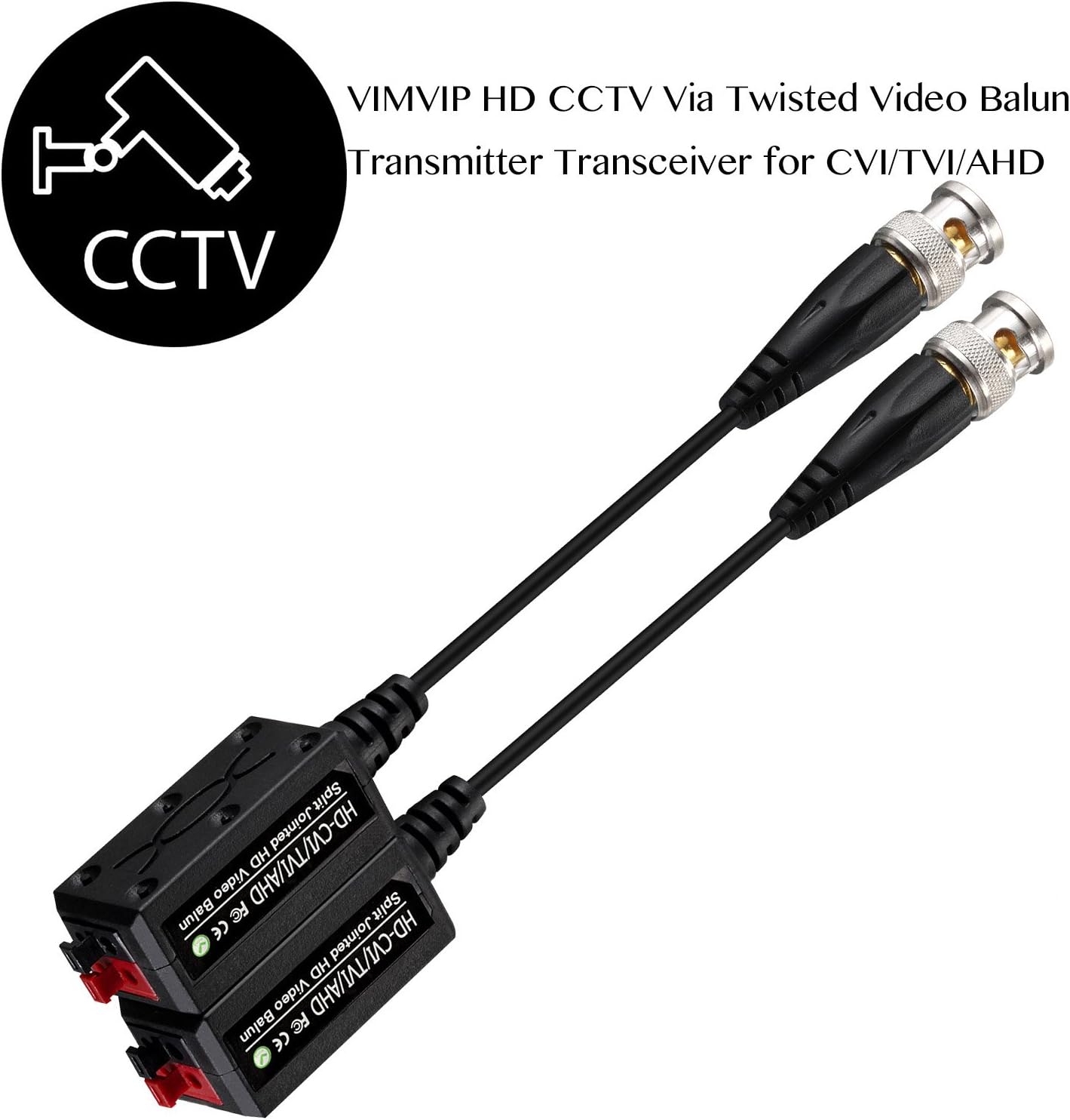 VIMVIP [Upgraded] 4 Pairs Split Joint Mini CCTV BNC HD-CVI/TVI/AHD Passive Video Balun Transceiver : Camera & Photo