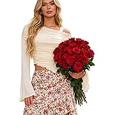 OYOANGLE Women's Long Sleeve Shirt Mesh Crop Top Asymmetrical Hem Crop Blouse Y2K Going Out Top Club Party