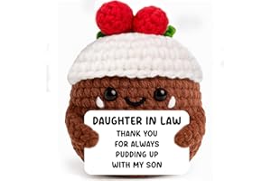AVBODA Handmade Crochet Christmas Pudding – Funny Daughter-in-Law Gift from Mother-in-Law, Stocking Stuffer, Secret Santa, White Elephant, Tiered Tray Decor, Engagement/Wedding Gift