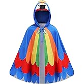 HAPNBCELE Parrot Costume for Kids, Rainbow Bird Wings Shawl Dress Up Cute Animal Cape Role Play Halloween Party for Boy Girl
