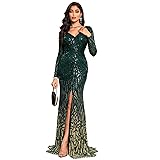 TOLEEN Women's Formal Sequin Bodycon Long Sleeve