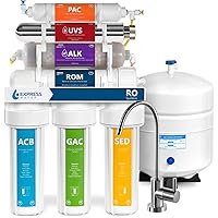 EXPRESS WATER UV Reverse Osmosis Water Filtration System – 11 Stage UV Water Filter with Faucet and Tank – Under Sink…