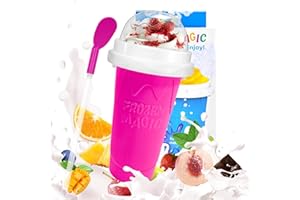 Slushy Maker Cup, Durable Slushie Maker Cup for Christmas with Cup Brush Straw and Spoon, Portable Quick Frozen Smoothies Squ