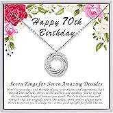 AM ANNIS MUNN Birthday Gifts for Women, 30th 40th 50th 60th 70th 80th 90th Birthday Gifts for Women 925 Sterling Silver 3 4 5 6 7 8 9 Decades Birthday Gifts for Her Jewelry for Women