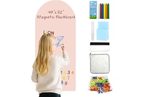 47"x 17.5" Magnetic Chalkboard Wall Decal with Dust-Free Chalks Peel and Stick Blackboard for Kids Playroom School Home Decor