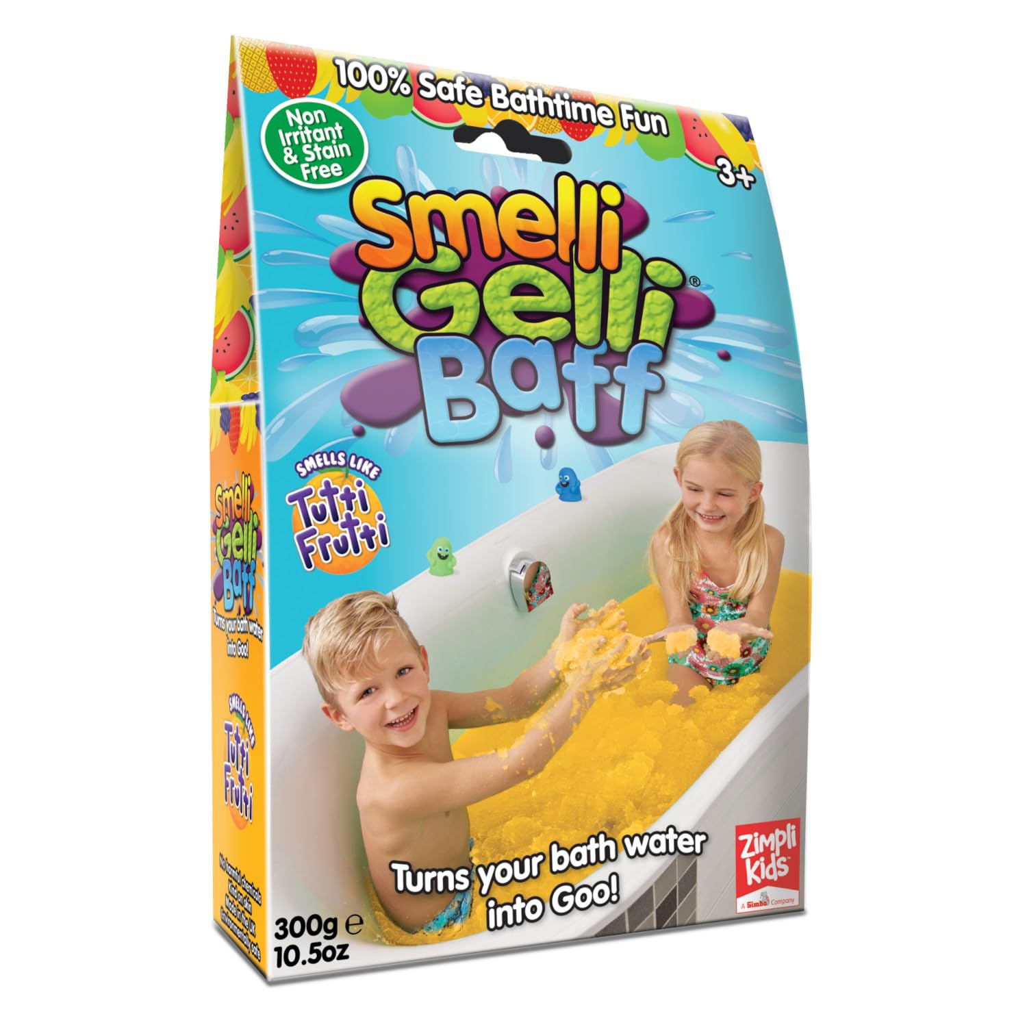 ZIMPLI - Smelli Gelli Baff Tutti Frutti, 1 Bath or 6 Play Uses, Great Fun & Easily wipes up, Children's Birthday Gift, Water Toy for children 4 5 6 7 8 9