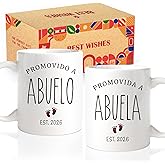 FNWSJ Celebrate Your Latino Family’s New Abuela And Abuelo With This 2026 Grandparents Mug Set! Perfect For A First-Time Grandma And Grandpa Pregnancy Announcement Gift -38