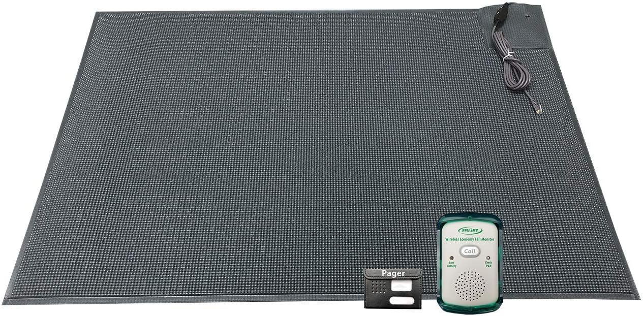 Wireless Economy Quiet Fall Alert with 24in x 48in Floor Mat and Caregiver Pager