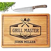 Personalized Grill Cutting Board for Men, Customized Grill Master Gifts for Dad, Unique Father's Day Gifts for Him, Customizable BBQ Grill Accesories Gift for Barbecue Lovers