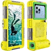 Xiufavty Waterproof Phone Case, Underwater Snorkeling Diving Case for iPhone 17/16/15/14/13 Series Galaxy S25/S24/S23 S22, 50Ft Professional Underwater Phone Case for Photo &amp; Video, Yellow