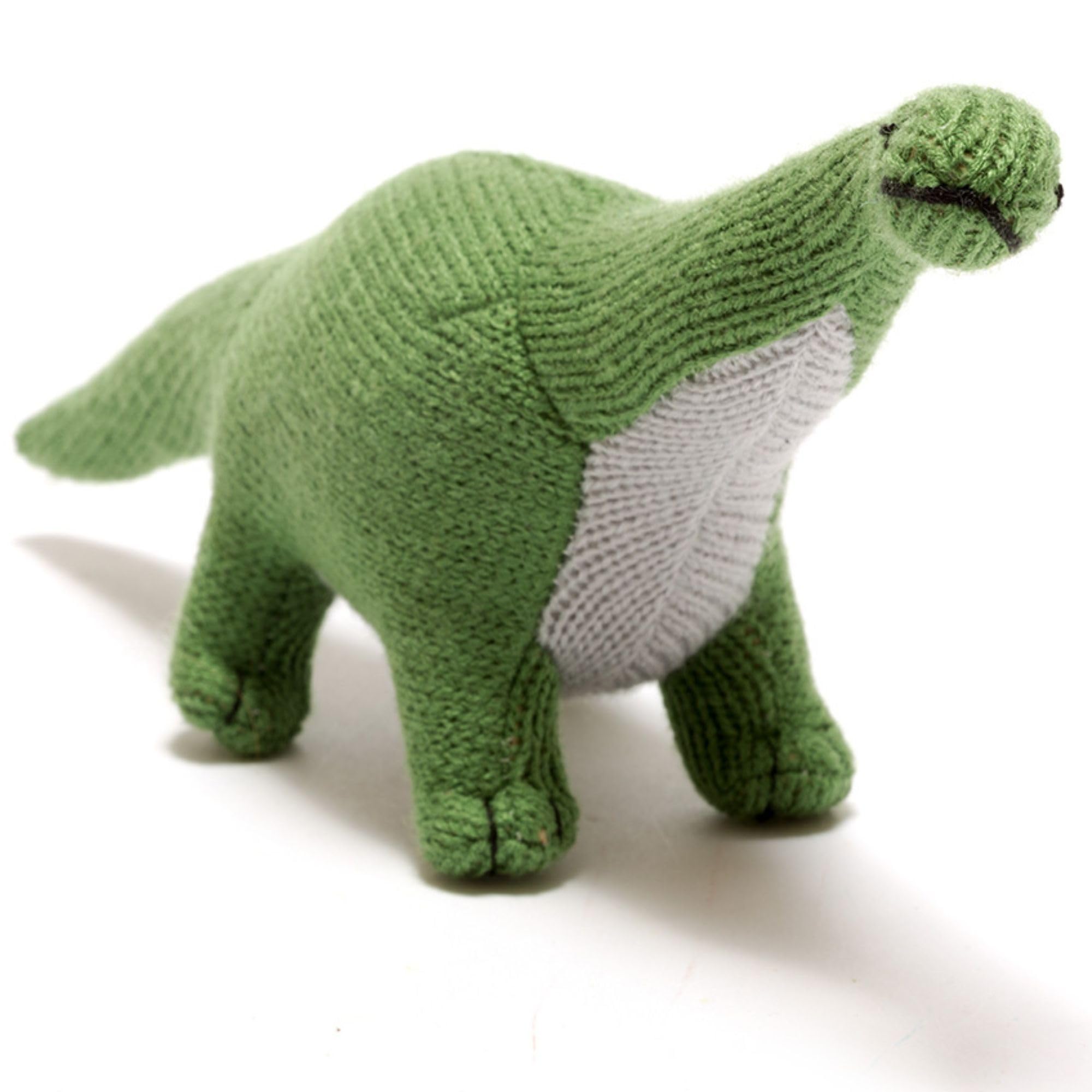 Knitted Titanosaur Dinosaur Baby Rattle, Suitable from Birth