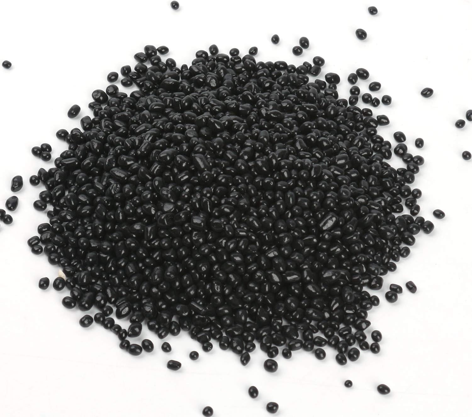 Alan Stone High Luster Reflective Fire Glass Gravel,Fire Drops,Fire Glass Pebbles Stones Beads Fire Glass Gems for Fire Pit,3-6mm (10.75, Black)