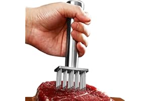 304 Stainless Steel Meat Tenderizers with 18 Sharp Needles, Solid Meat Tenderizer Tool One-Piece Design, Heavy Duty Chicken T