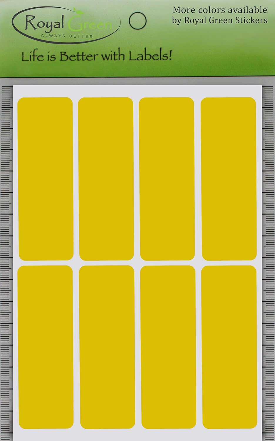 Royal Green 7.5cm x 2.5cm Labels for Color Coding Yellow Rectangle Stickers to Write on120 Pack - Image 5