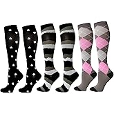 Compression Socks, 3 Pairs 3 Style 20-30mmHg Calf Support for Men and Women of Basketball, Football, Yoga and Sports