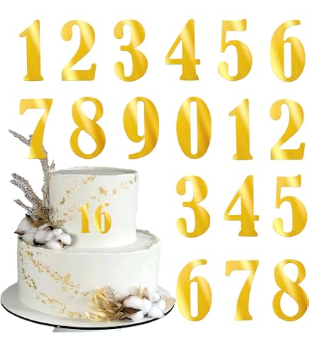 Reusable Metal Cake Topper 18 Cake Topper Large Number Gold Cake Topper ...