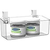 vacane Plastic Over Cabinet Door Organizer with Removable Hooks, Clear Hanging Baskets for Organizing Over the Cabinet Organizer Holder for Kitchen, Pantry, Bathroom-Hang Outside or Inside Door-M