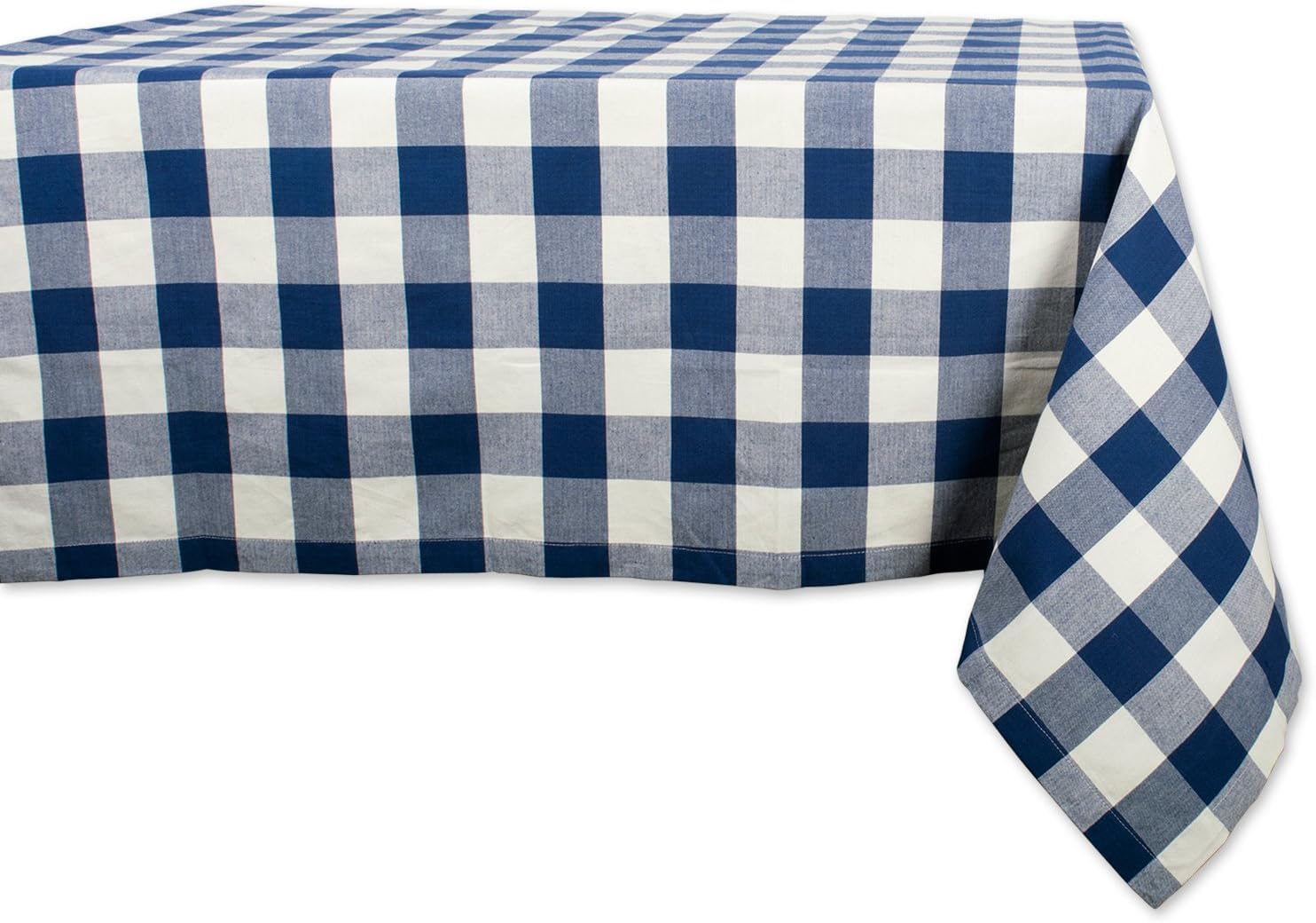 DII Buffalo Check Collection, Classic Farmhouse Tablecloth, Tablecloth, 52x52, Navy & Cream — image 1