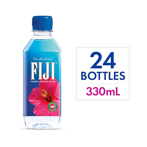 FIJI NATURAL ARTESIAN BOTTLED WATER 330ML / 11.15 FL OUNCE (PACK OF 24) – 100% NATURAL ELECTROLYTES – NEW