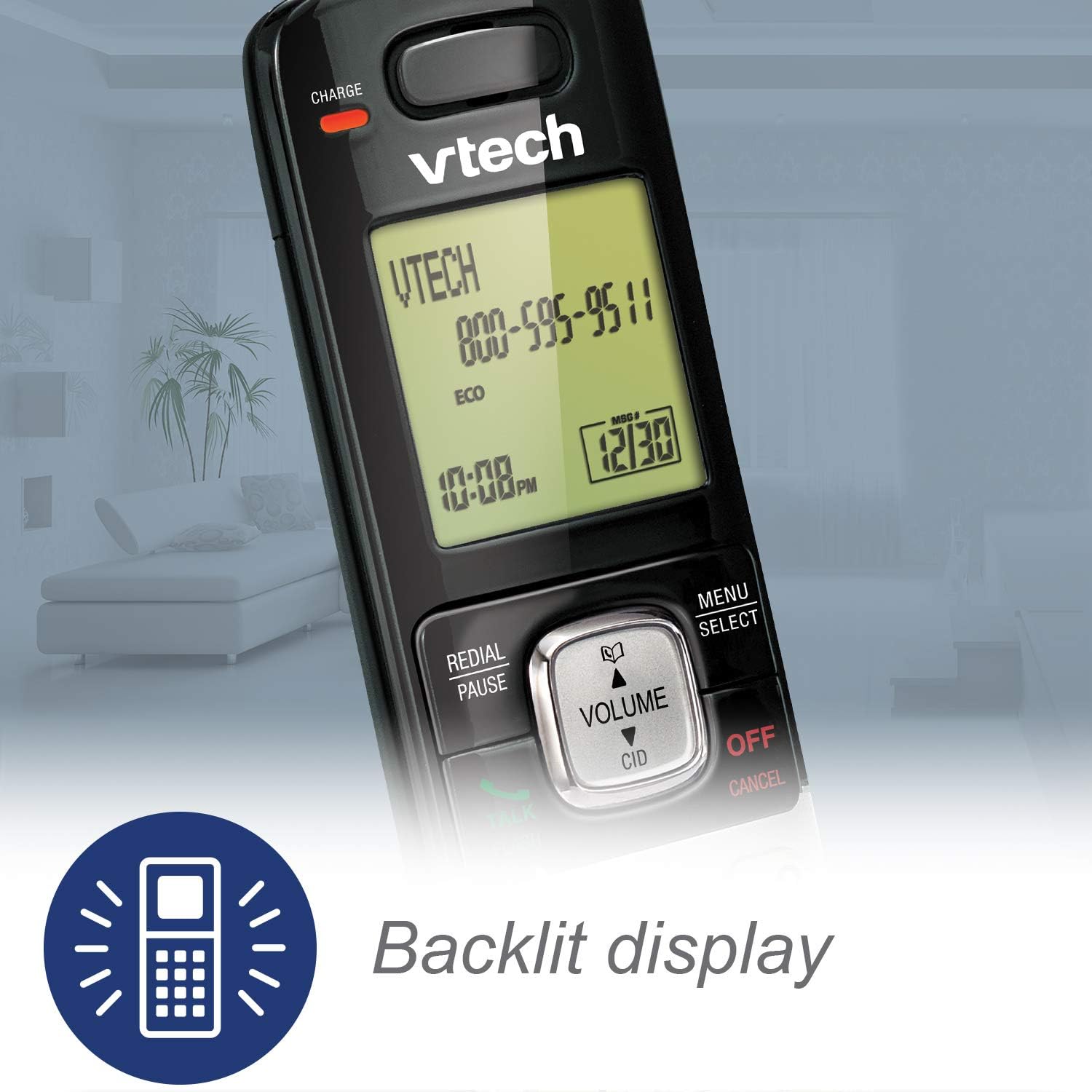 VTech CS6429 DECT 6.0 Cordless Phone with Answering System and Caller ID, Expandable up to 5 Handsets, Wall-Mountable, Silver/Black: Electronics