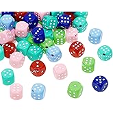 Tupalizy 10mm Acrylic Dice Beads Small 6 Sided Dice Charms for Bracelets Jewelry Making Keychain Necklaces Earrings DIY String Crafts Board Games Classroom Family Party Gifts,90PCS (Mixed Color)